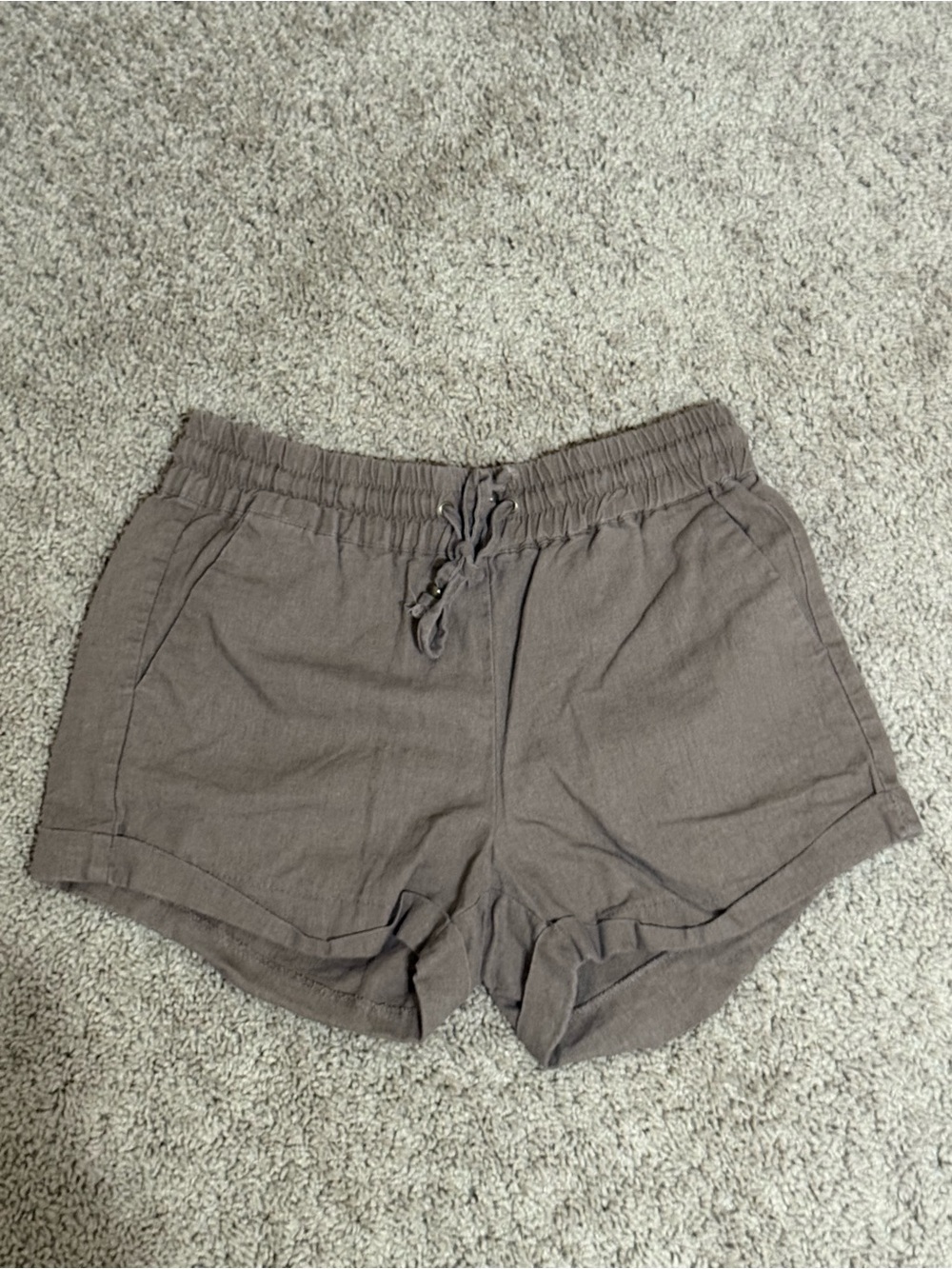 Love Tree Brown Elastic Waist Shorts